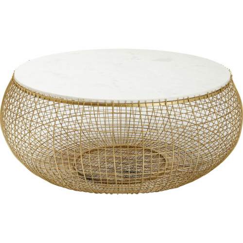 Coffee Table Cesta Marble Gold ?100cm - 84062