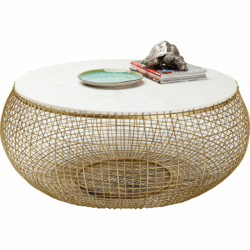 Alternative view of Coffee Table Cesta Marble Gold ?100cm - 84062
