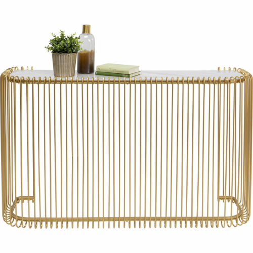 Console Wire Glass Marble Gold 142x89c Gold - 86529