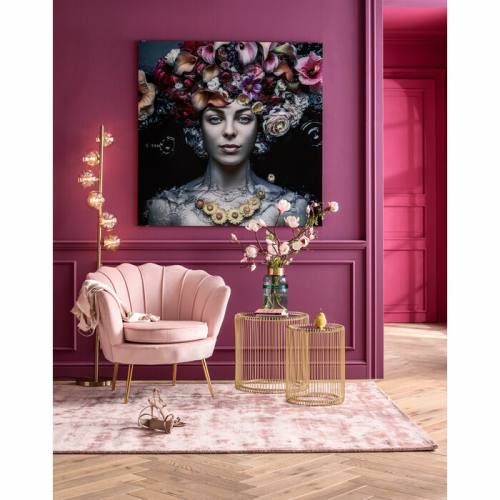 Picture Glass Flower Art Lady 120x120c - 65022