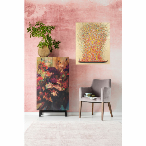 Picture Touched Flower Boat Gold Red - 65736