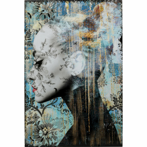 Glass Picture Lady Flower 100x150cm - 53812
