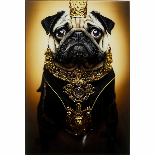 Glass Picture Prince Pug 40x60cm - 55414