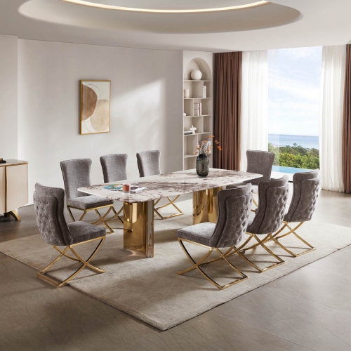 Dining Table with 8 Chairs DW-T12-D-W56