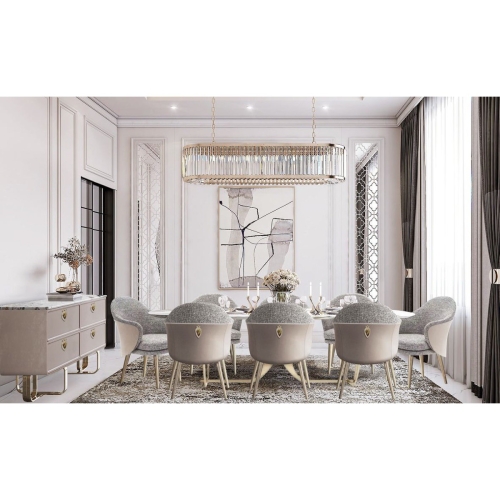 Dining Table with 8 Chairs YM-48D4004-H