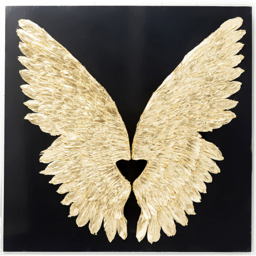 Wall Decoration Wings Gold Black - 61469