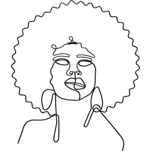 Wall Object Wire African Woman 50x57cm - 53945