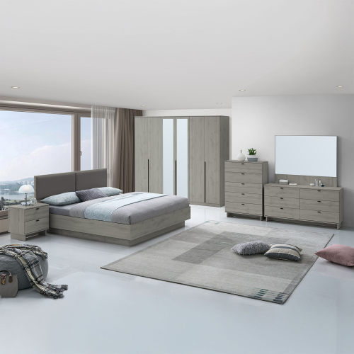 Double Bedroom Dark Oak 6 Pieces with Wardrobe SUMMER