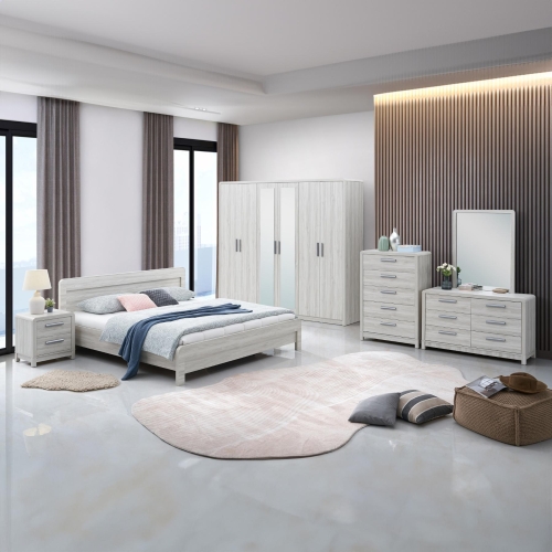 Double Bedroom 6 Pieces without Wardrobe WINTER-ANGELIC WHITE