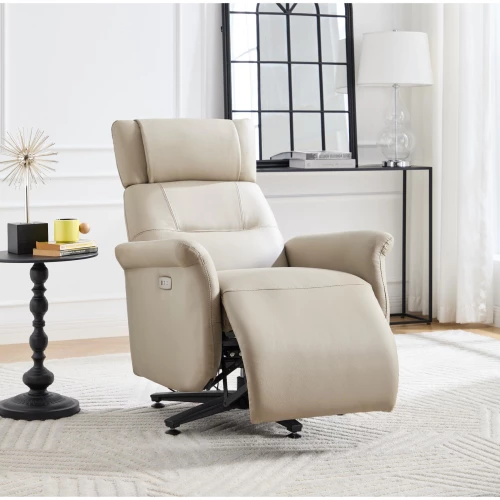 Alternative view of Electric  Recliner Chair  With Swivel Cream - M-110278BA