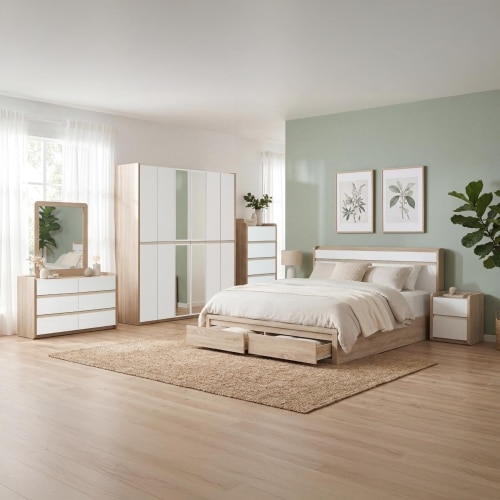 Double Bedroom 6 Pieces without Wardrobe DIAMOND