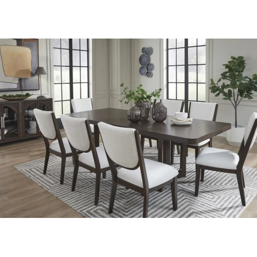 Dining Table/8 Chairs Dark Brown with 8 Chairs D856 - Extendable