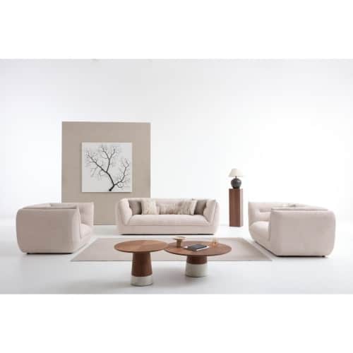 Sofa Set Beige 6 Seater BK2588