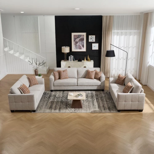 Sofa Set Beige 7 Seater M-110340BC