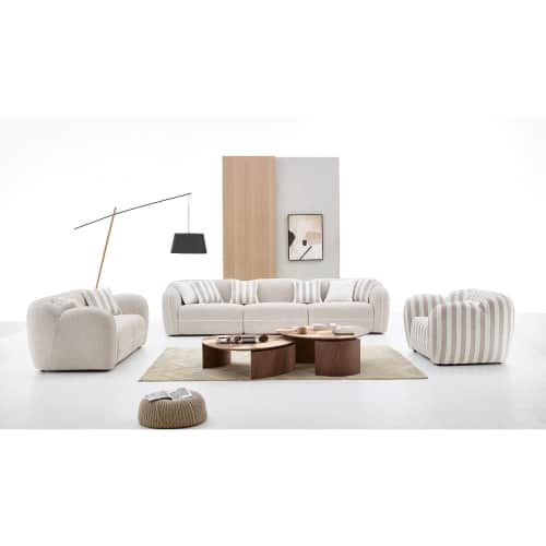 Sofa Set Beige 6 Seater BK2587-B