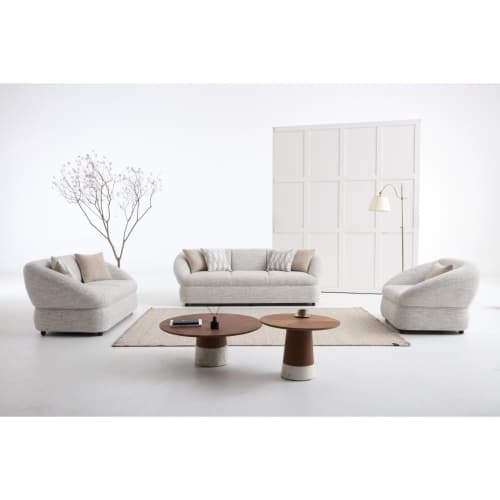 Sofa Set Beige 6 Seater BK2582