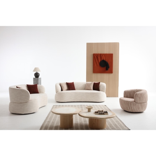 Sofa Set Beige 6 Seater PK2581