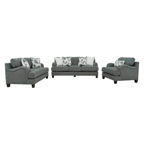 Sofa Set Dark Grey 6 Seater LOS ANGELES