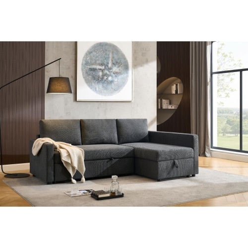Laf Sofa Chaise Dark Grey 3 Seater M-110176