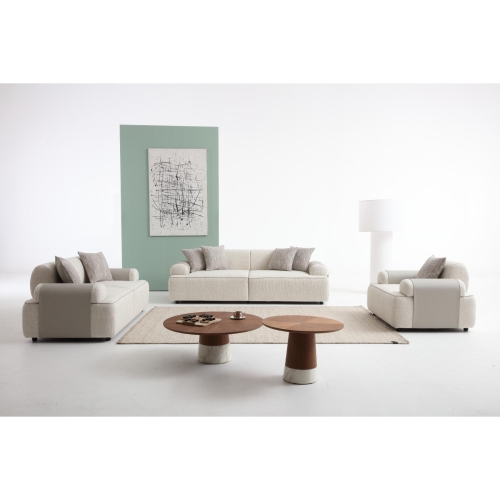 Sofa Set Beige 6 Seater S2526