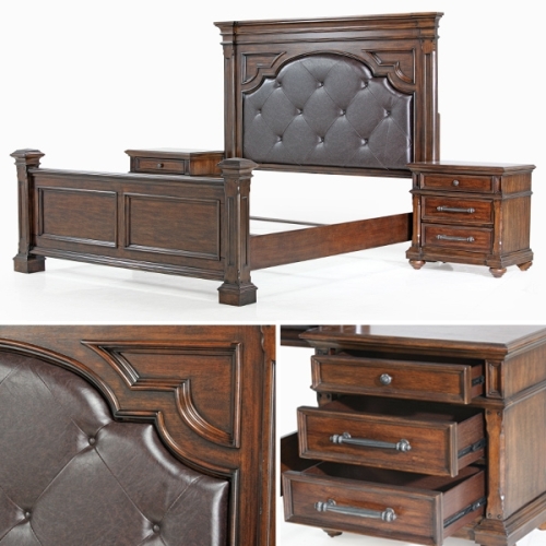 Double Bedroom Dark Brown 6 Pieces 673-Durango Ridge
