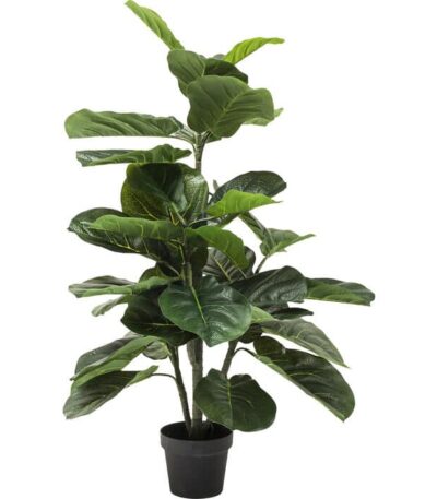 Artificial Fiddle Leaf plant 120cm in black pot with lifelike green leaves