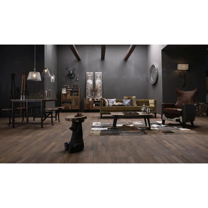 14-30-00283-7.jpg Black polyresin bear-shaped side table with natural log-slice top — view 5