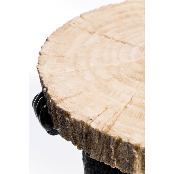 14-30-00283-3.jpg Black polyresin bear-shaped side table with natural log-slice top — view 8