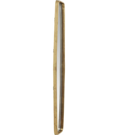 Tall brass-framed wall mirror with rounded elongated silhouette — view 4