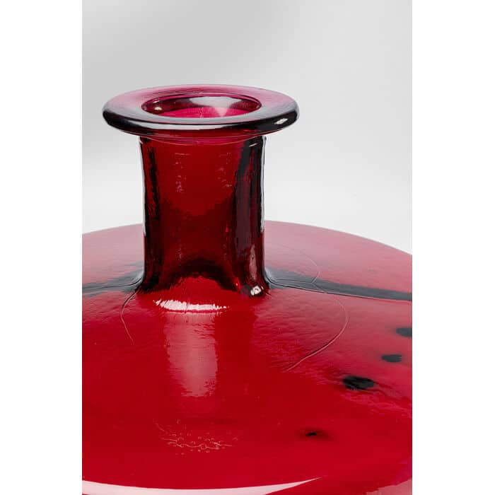 20-30-07050-2.jpg Ruby red hand-blown glass vase with cylindrical body and flared neck — view 2