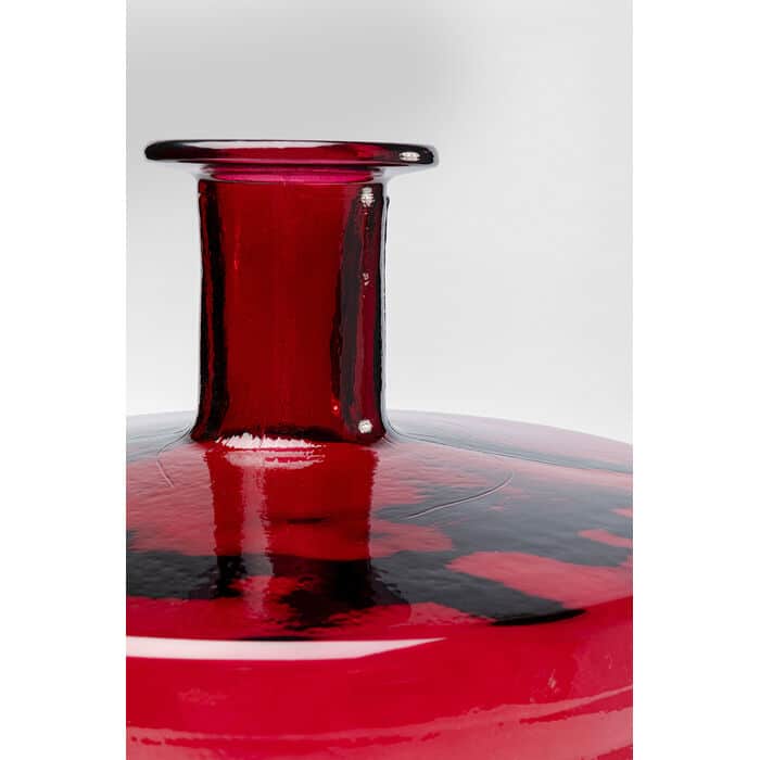 20-30-07050-3.jpg Ruby red hand-blown glass vase with cylindrical body and flared neck — view 3