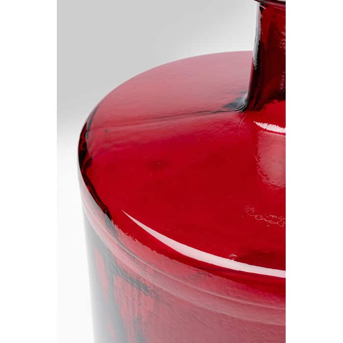 20-30-07050-4.jpg Ruby red hand-blown glass vase with cylindrical body and flared neck — view 4