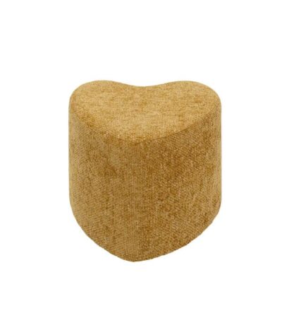 Heart-shaped honey yellow woven fabric stool footstool