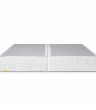 White quilted fabric divan base 120x200 cm shown without mattress