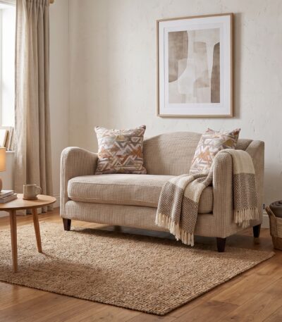 Adela 2 Seater Fabric Loveseat – Warm Oatmeal